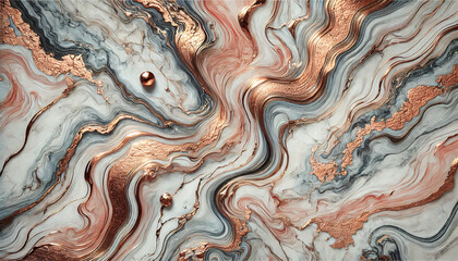 Abstract Marble Texture with Rose Gold Accents