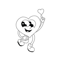 love jump character vector lineart