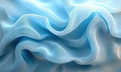 Fototapeta premium Abstract Blue Fabric with Wavy Texture and Light Reflection