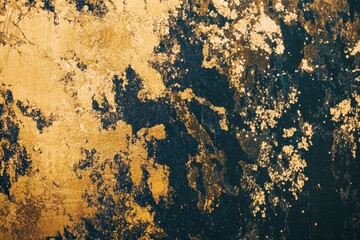 A textured wall featuring bold yellow and black paint, creating an eye-catching, modern urban art vibe.