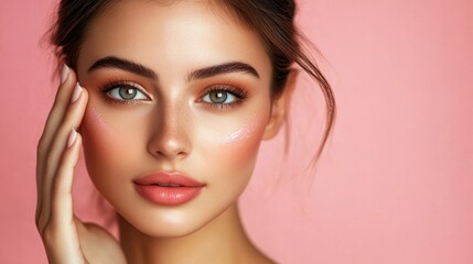 Fototapeta premium Close-up of a woman's face. Perfect for beauty and skincare product advertisements.