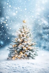 A small Christmas tree adorned with a star, evoking holiday cheer and festive spirit in a cozy setting.