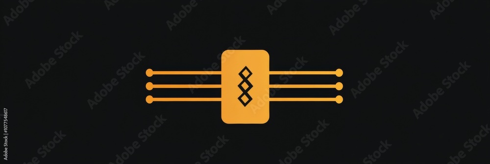 Aufkleber The illustration depicts a microchip with three digital traces extending from its sides, symbolizing connectivity and technology advancements. Generative AI