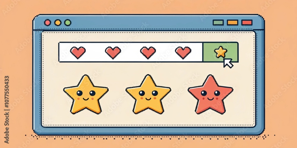 Poster oldschool pixel art a pixelart styled browser filled with charming little icons and a simple layout.