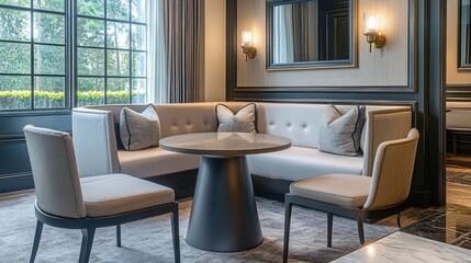 Fototapeta premium Modern Interior Design: Elegant Seating Arrangement