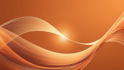 Abstract Orange Flowing Wave Background with Soft Light Effect