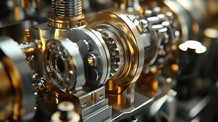 Fototapeta premium Detailed Close-Up of Mechanical Components in a Diesel Engine Minima 6X Featuring Intricate Design and Precision Engineering