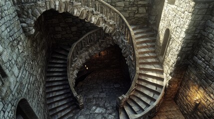 stairs of an old medieval castle