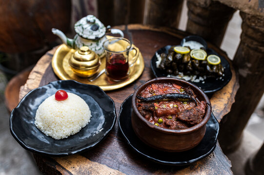 Egyptian meat stew, Middle Eastern traditional cook