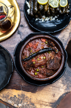 Egyptian meat stew, Middle Eastern traditional cook