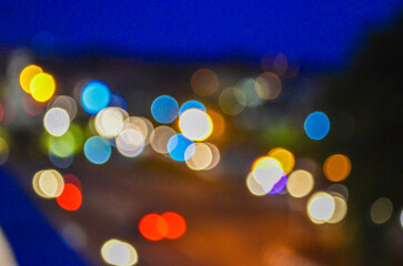 Lens Flare, Round diamond abstract Bokeh Lights. Leaking Reflection of a Glass, Crystal, Defocused Shining Colorful rainbow Light Leaks, Rays on Black Background