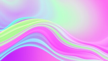 Obraz premium Bright, glowing waves of color flow seamlessly in shades of magenta, cyan, and lime green. 