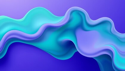 Fototapeta premium An abstract representation of the Northern Lights, with flowing waves of bright greens, blues, and purples dancing across the canvas. 
