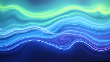 Fototapeta premium An abstract representation of the Northern Lights, with flowing waves of bright greens, blues, and purples dancing across the canvas. 