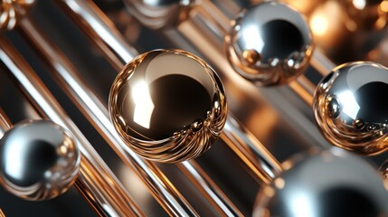 Abstract Metal Spheres on Parallel Lines