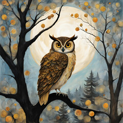 owl sitting on a branch