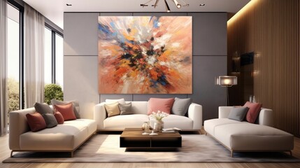 Abstract Painting in Modern Living Room