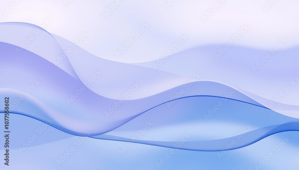 Poster a blend of soft, flowing lines that mimic the undulating movement of water. hazy blues and purples m