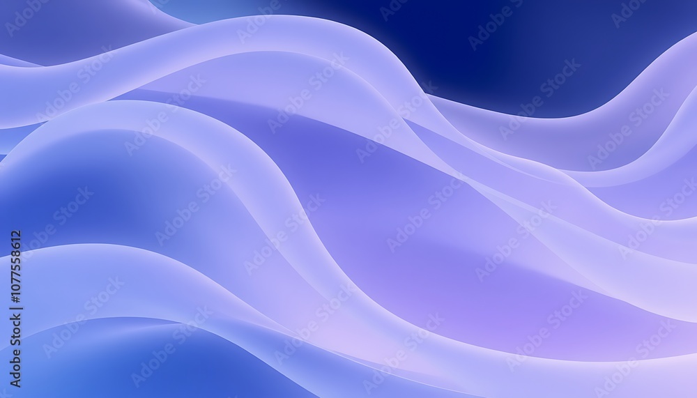 Poster a blend of soft, flowing lines that mimic the undulating movement of water. hazy blues and purples m