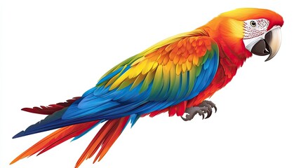 Fototapeta premium A Vibrant Scarlet Macaw with Striking Red, Blue, and Yellow Feathers