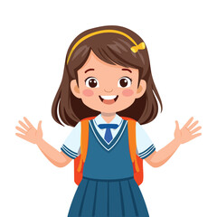 Portrait of a happy girl wearing a school uniform