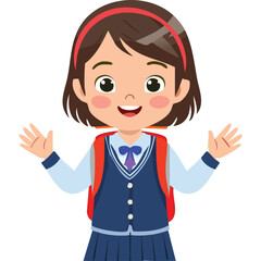 Portrait of a happy girl wearing a school uniform