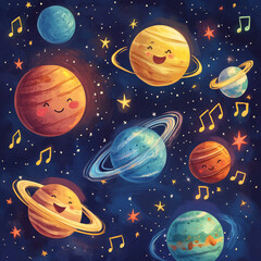 Naklejka premium Cosmic Symphony