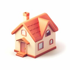 Isometric icon of a simple house