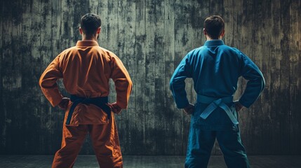 Obraz premium 2 back karate men