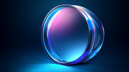 Obraz premium Vector illustration of a blue light blocking lens made of glass.