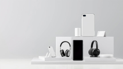Modern Digital Devices Displayed for Online Shopping During Cyber Monday Sales Event