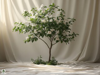 Soft Shadows and Bright Background with a Tree