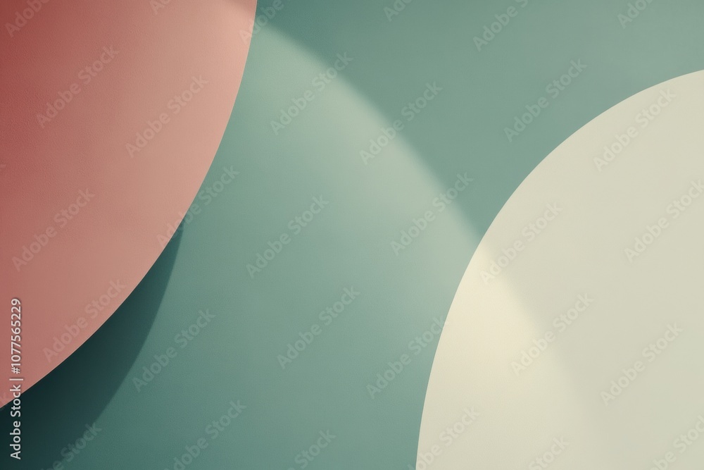 Fototapete Soft curves and gentle pastel colors intertwine, forming a serene and harmonious abstract minimalist composition that captivates. Generative AI