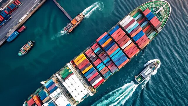 Containers, transportation, ship in the ocean. Container transportation import concept. lifestyle Cargo, container, ship at. sea. Cargo, containers, transportation, ocean, sea.