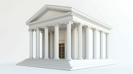 Obraz premium White Classical Building with Columns and Steps