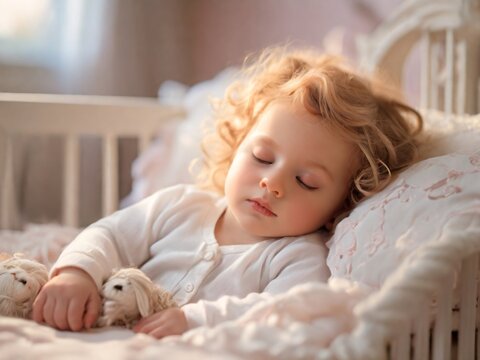 Beb&eacute; durmiendo en su cuna