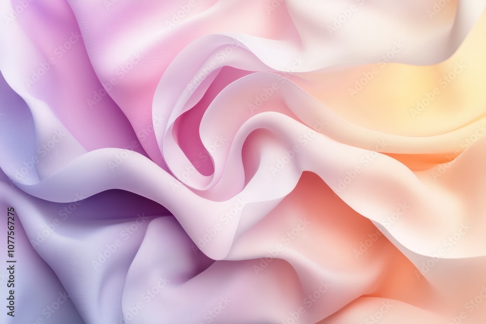 Poster delicate waves of soft pastel colors intertwine, forming an abstract design that evokes tranquility 