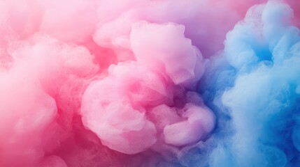 Fototapeta premium Pink and blue smoke clouds. Perfect for adding a dreamy, ethereal touch to your designs.