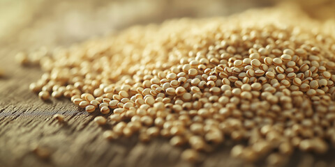 Obraz premium Macro of Raw Quinoa Grains