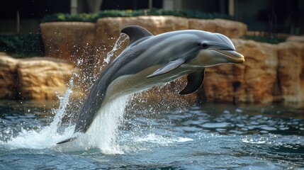 Obraz premium a dolphin in the air