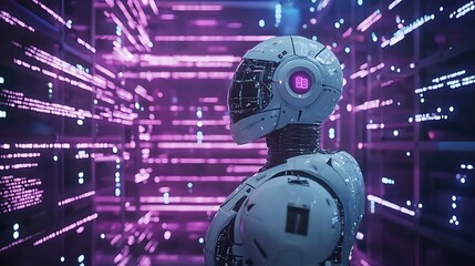 Artificial intelligence with machine deep learning and data mining and other modern user interface. Futuristic innovative technologies