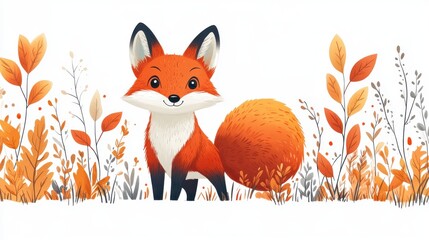 Obraz premium a fox standing on a white background
