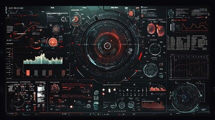 Fototapeta premium Abstract technology ui futuristic concept hud interface hologram elements of digital data chart.Hud,GUI for game background design. Technology background. Digital data