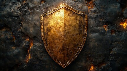 Fototapeta premium a gold shield with a textured edge