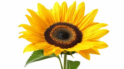 A Single Sunflower with Yellow Petals and a Dark Center