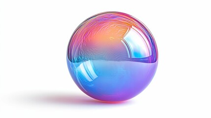 A Shiny, Iridescent Sphere Reflecting Light