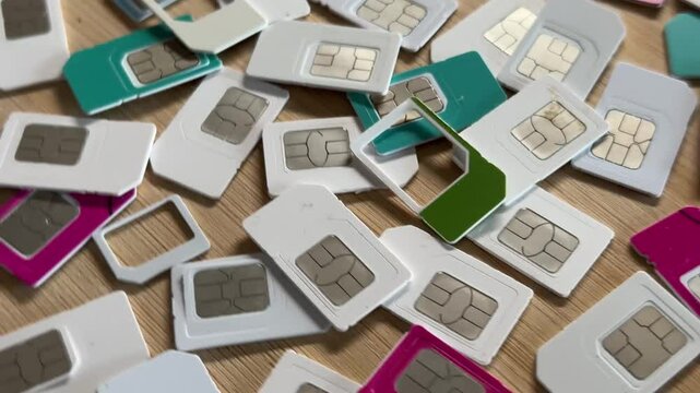 Many sim cards for mobile phone.