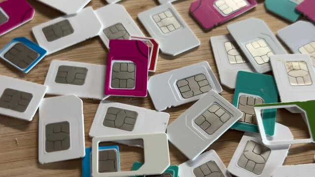 Many sim cards for mobile phone.