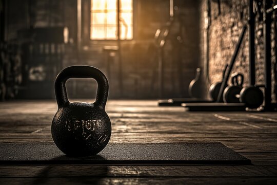 Dynamic kettlebell training  a functional fitness session in a modern gym environment