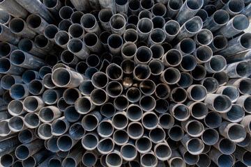 Stacked iron pipe stack